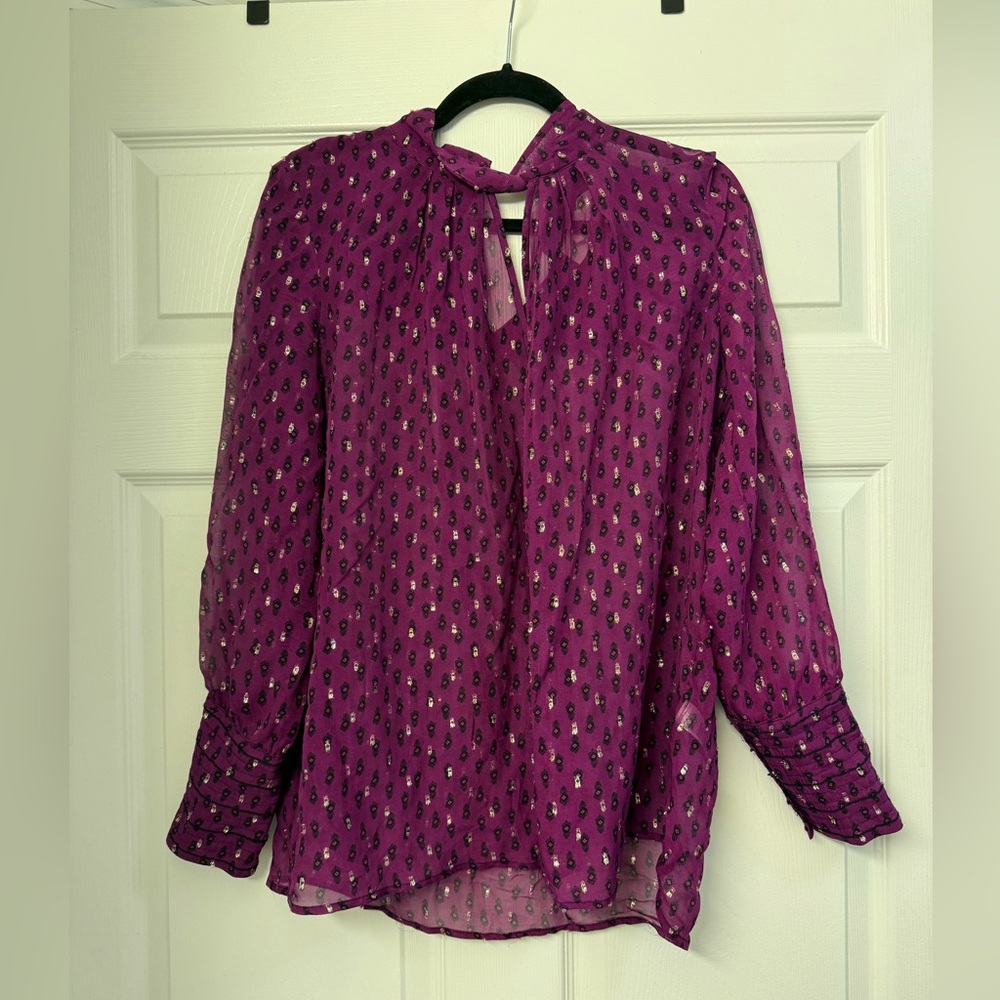 ba&sh Purple Patterned Blouse